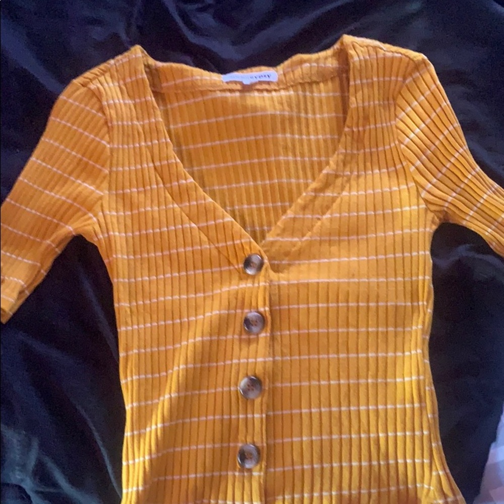 Yellow tight fit shirt